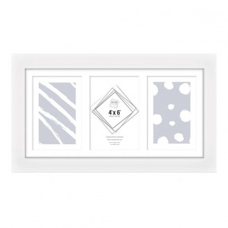 Photo Frames - White 3 Apperture - 4"x 6"