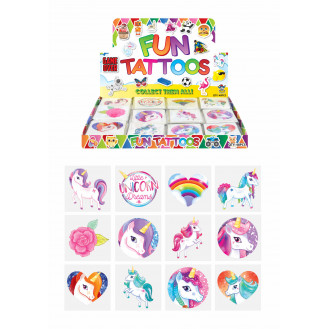 Mini Unicorn Temporary Tattoos (4cm) 12 Piece Packs