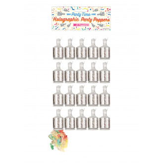 Silver Holographic Party Poppers (Pack of 20)
