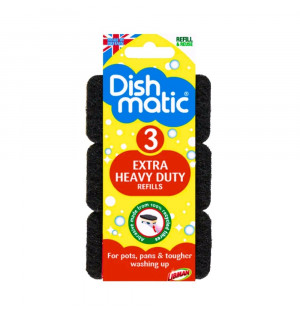 Dishmatic Extra Heavy Duty Sponge Refill 3 Pack